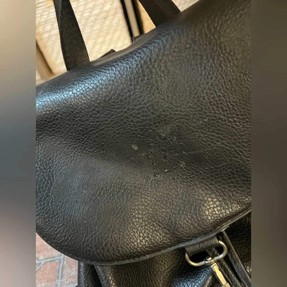 Black Leather Backpack